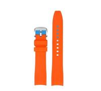 NINOMA Correa de silicona curva for hombre compatible con Mido Multifort Series TV M049.526, correa de 22 mm con hebilla de mariposa, resistente al agua.(Orange-Silver A)