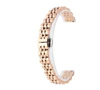 NINOMA Correa milanesa de 8 mm, 10 mm, 12 mm, 14 mm, 16 mm, 18 mm, accesorios dorados universales, compatibles con cualquier pulsera de reloj de metal de acero inoxidable(B-Rose,16mm)