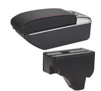 NINOMA Usar Todo año Caja De Almacenamiento De Apoyabrazos De Consola Central, Accesorios De Modificación De Piezas Interiores De Coche para Peugeot 208 2008 2019-2024(B1 Black Red 7USB)