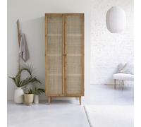 Ninon - Armario de pino y rejilla de ratán H 200 x B 85 x T 55 cm