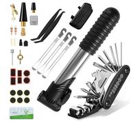 Ninonly 34PCS Kit Herramientas Bicicleta Kit Repara Pinchazos Bicicleta con 120 PSI Mini Bomba y 16 en 1 Multiherramienta Kit Pinchazos Bicicleta para Camping Viajes Esenciales Bolsa
