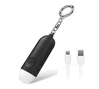 Ninonly Alarma Personal para Defensa Personal, Alarma de Violación con 130 dB y Luz LED, para Mujeres, Mayores y Niños, Recargable, Negro