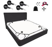 Ninonly Juego De Restricción De Cama Bondage BDSM Kit Sexuales Pareja Kit De Correas Ajustables Con Antifaz,Esposas,Tobilleras,Hebilla Cruzada Y Bolsa De Almacenamiento,Cómodos Para Parejas