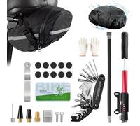 Ninonly Kit de Herramientas para Bicicleta 27PCs con Bomba 120PSI y Multiherramienta 16 en 1 Kit Reparación Bicicleta Completo Kit de Parche y Palancas para Camping Viajes Bolsa