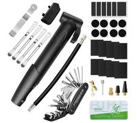 Ninonly Kit Herramientas Bicicleta Kit Repara Pinchazos Bicicleta con 120 PSI Mini Bomba y 16 en 1 Multiherramienta Kit Pinchazos Bicicleta para Camping Viajes Esenciales Bolsa (A-Style, 36PC)
