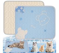 Ninonly Manta Refrescante para Perros Gatos Almohadilla de Látex sin Agua sin Pilas Antideslizante Portátil Alfombra Refrescante Gatos Perros para Sofás Hogar Viajes y Coche Diseño Oso Azul 50x40cm
