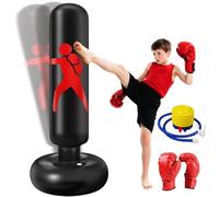 Ninonly Saco Boxeo Niños 160cm con Guantes y Bomba Punching Ball Boxeo Niño Ideal Karate, Kickboxing, Equipo de Boxeo, Saco de Boxeo para Niños Niños y Niñas de 3 a 12 Años