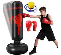 Ninonly Saco Boxeo Niños 160cm con Guantes y Bomba Punching Ball Boxeo Niño Ideal Karate, Kickboxing, Equipo de Boxeo, Saco de Boxeo para Niños Niños y Niñas Negro Boxing