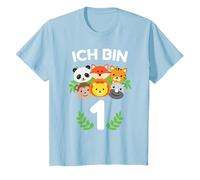 Niños 1.Geburtstag bin 1Jahr Zoo Panda Löwe Tiger Rinoceronte Monkey Camiseta