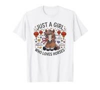 Niños 2026 Just Girl Who Love Horses Pony Fortune Lady Lunar Camiseta
