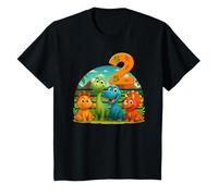 Niños 2nd Birthday Cute Little Dinosaurs Present For Girls Boys Camiseta