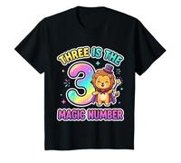 Niños 3 The Magic Number, Divertido león Lindo para su Tercer cumpleaños Camiseta