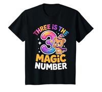 Niños 3 The Magic Number, Divertido león Lindo para su Tercer cumpleaños Camiseta