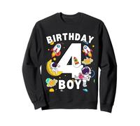Niños 4º Cumpleaños Astronauta Planetas Espaciales Cuatro Años Sudadera