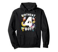 Niños 4º Cumpleaños Astronauta Planetas Espaciales Cuatro Años Sudadera con Capucha