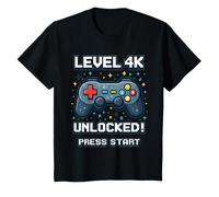 Niños 4k Boys Back to School Retro Gamer 4k Desbloqueado Camiseta