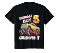 Niños 5 Year Old Birthday Boy Shirt Monster Truck 5th Birthday Camiseta