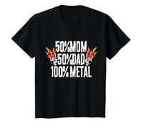 Niños 50% Mom 50% Dad 100% Heavy Metal kid para niños Camiseta