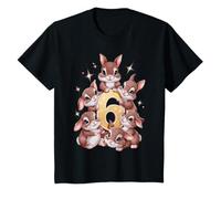 Niños 6º Cumpleaños Conejo Niña Regalo 6 Años Camiseta