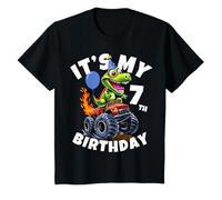 Niños 7 años Monster Truck Dinosaur Rawr es mi 7º cumpleaños Camiseta