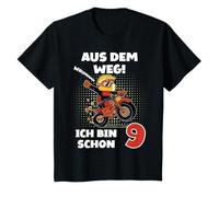 Niños 9 cumpleaños Fuera del camino Ya soy 9 años motocicleta Camiseta