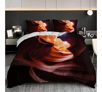 NiñOs Adultos 3D Estampado Juego de Funda de EdredóN 150x220 cm Paisaje del CañóN AntíLope Microfibra Juego de Cama + 2 Fundas de Almohada, Suave Paisajes Naturales Funda Nordica para Cama 90