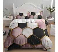 NiñOs Adultos 3d Estampado Juego de Funda de EdredóN 260x240 cm Abstracto Panal PatróN GeoméTrico Microfibra Juego de Cama + 2 Fundas de Almohada, Suave AntialéRgico Blanco Funda Nordica para Cama 180