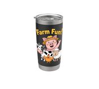 Niños Animales de granja Cerdo Vaca Pollo Ovejas Vaso térmico de acero inoxidable de doble pared