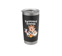 Niños Animales de granja Cerdo Vaca Pollo Ovejas Vaso térmico de acero inoxidable de doble pared
