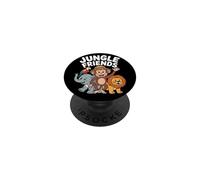 Niños Animales de la Selva león Elefante Mono Loro para niños PopSockets PopGrip Adhesivo