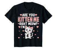 Niños Are You Kitten Me Right Meow I'm 4 Cat 4th Birthday Party Camiseta