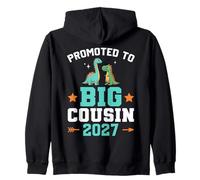 Niños ascendidos a Big Cousin 2027 Dinosaur New Baby Shower Sudadera con Capucha