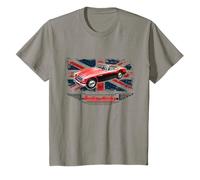 Niños Austin-Healey 3000 - Coche Deportivo Retro con Bandera del Reino Unido para niños Camiseta