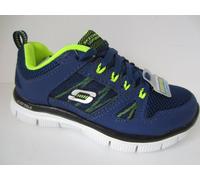 Niños Azul Marino/Amarillo Cordones Memoria Espuma skechers Zapatillas Avanzado