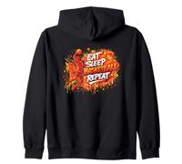 Niños Baloncesto Comer Dormir Ganar Repetir Atleta Energía Sudadera con Capucha