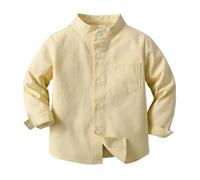 Niños Bebé Camisa Manga Larga Algodón Camisa con Botones para Niños Little Big Boy's Causal Camisas para