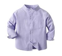 Niños Bebé Camisa Manga Larga Algodón Camisa con Botones para Niños Little Big Boy's Causal Camisas para