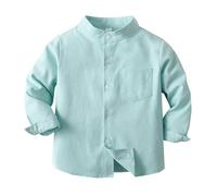Niños Bebé Camisa Manga Larga Algodón Camisa con Botones para Niños Little Big Boy's Causal Camisas para