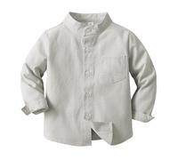 Niños Bebé Camisa Manga Larga Algodón Camisa con Botones para Niños Little Big Boy's Causal Camisas para