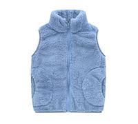 Niños Bebé Chaleco de Vellón de Coral Niñas Collar del Soporte Chaqueta Padres Hijos Con Cremallera Sin Mangas de Primavera Otoño Invierno Transiciones Temporadas Lindo Abrigo Cálido