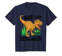 Niños BENJAMIN: Fiesta de cumpleaños temática de dinosaurio T REX personalizada Camiseta