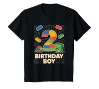 Niños Bloques de construcción de cumpleaños para niño, Fiesta temática de ladrillo, Segundo cumpleaños Camiseta