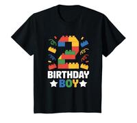 Niños Bloques de construcción de cumpleaños para niño, Fiesta temática de ladrillo, Segundo cumpleaños Camiseta