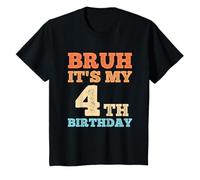 Niños Bruh It's My 4th Birthday Funny Vintage 4 Yr 4 Year Old Boys Camiseta