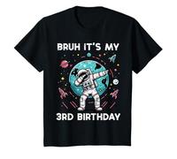 Niños Bruh My 3rd Birthday Astronaut Dab 3 Bday Niños Niñas Niños Camiseta