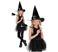 Niños Bruja Set Halloween Niñas Negro Brujas Conjunto Disfraz