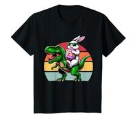 Niños Bunny Riding T-rex Egg Hunt Pascua Dinosaurio Primavera Vacaciones Camiseta