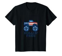 Niños Camión Monstruo patriótico Rollin Gratis Camiseta