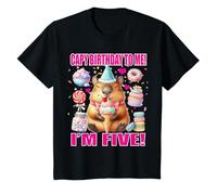 Niños Camiseta Capybara de 5º cumpleaños Capy Birthday to Me! I'm Five! Camiseta