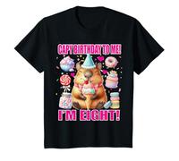 Niños Camiseta Capybara de 8º cumpleaños Capy Birthday to Me! I'm OIGHT! Camiseta